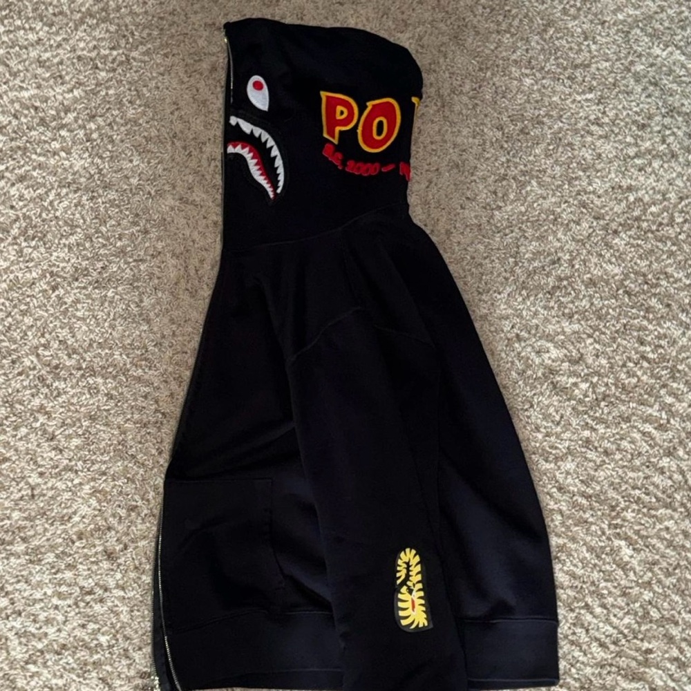 Black PONR BAPE SHARK JACKET